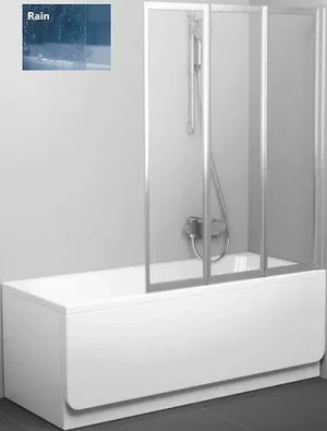 Шторка на ванну 1100мм прозрачное, матовое стекло Ravak Supernova VS3 115 795S0U0041