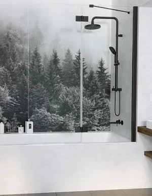 Шторка на ванну 1100мм прозрачное стекло Radaway Essenza New Black PND II 110 R 10002110-54-01R