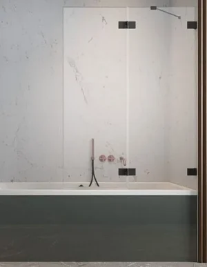 Шторка на ванну 1100мм прозрачное стекло Radaway Essenza Pro Black PND II 110 R 10102110-54-01R