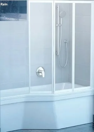 Шторка на ванну 1300мм прозрачное, матовое стекло Ravak Supernova VS3 130 795V010041