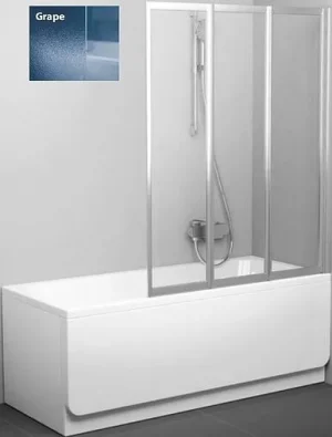 Шторка на ванну 1300мм прозрачное, матовое стекло Ravak Supernova VS3 130 795V0U00ZG