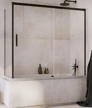 Шторка на ванну 1400мм прозрачное стекло Radaway Idea Black PN DWJ 140 R+S 70 L 10042140-54-01R+10005070-54-01L