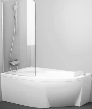 Шторка на ванну 1400мм прозрачное стекло Ravak Rosa CVSK1 140/150 L 7QLM0C00Y1