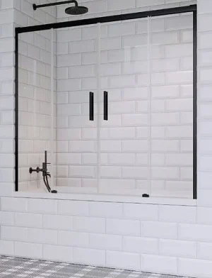 Шторка на ванну 1500мм прозрачное стекло Radaway Idea Black PN DWD 150 10004150-54-01