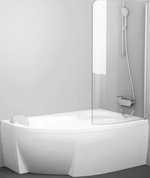 Шторка на ванну 1600мм прозрачное стекло Ravak Rosa CVSK1 160/170 R 7QRS0C00Y1