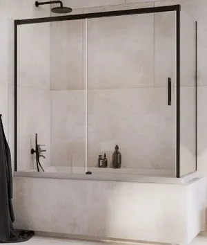 Шторка на ванну 1700мм прозрачное стекло Radaway Idea Black PN DWJ 170 L+S 80 R 10042170-54-01L+10005080-54-01R