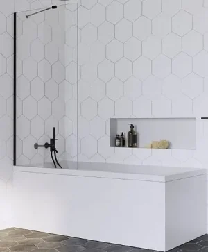 Шторка на ванну 900мм прозрачное стекло Radaway Idea Black PNJ 90 10001090-54-01