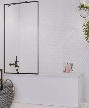 Шторка на ванну 900мм прозрачное стекло Radaway Idea Black PNJ 90 Frame 10001090-54-56