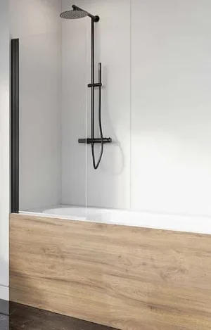 Шторка на ванну 900мм прозрачное стекло Radaway NES 8 Black PNJ I 90 L 10061090-54-01L