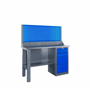 Стол-верстак слесарный однотумбовый, ВхШхГ 1473x1400x500, SLF 141.14.2-1R