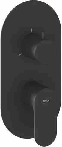 Смеситель для душа скрытого монтажа Ravak Eleganta чёрный матовый X070297