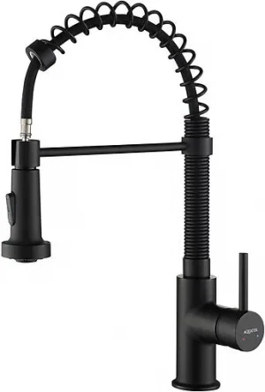 Смеситель для кухни с гибким изливом Aquatek Европа чёрный матовый AQ1387MB