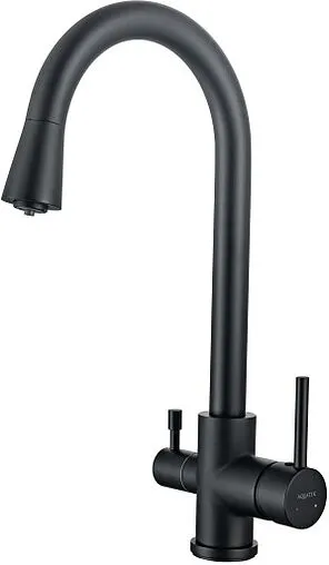 Смеситель для кухни с подключением к фильтру Aquatek чёрный матовый AQ1085MB