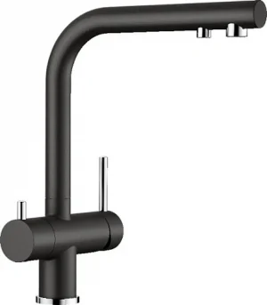 Смеситель для кухни с подключением к фильтру Blanco Fontas II чёрный/хром 526235