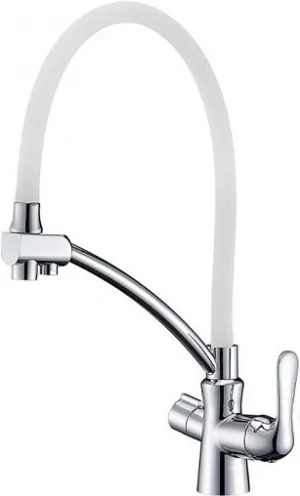 Смеситель для кухни с подключением к фильтру Lemark Comfort хром/белый LM3070C-White