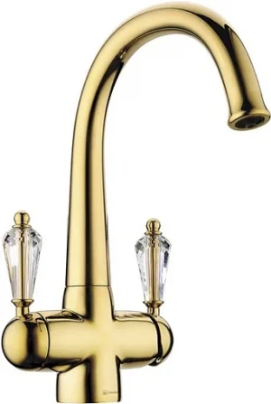 Смеситель для кухни с подключением к фильтру Omoikiri Okinawa-G золото/Swarovski 4994016
