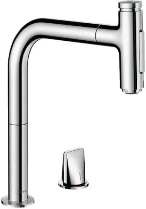 Смеситель для кухни с выдвижным изливом Hansgrohe Metris Select M71 хром 73819000