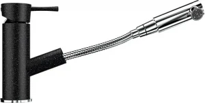 Смеситель для кухни с выдвижным изливом Ulgran чёрный U-009-308