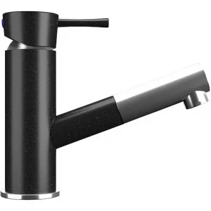 Смеситель для кухни с выдвижным изливом Ulgran ультра-чёрный U-009-344