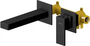 Смеситель для раковины из стены Aquatek Либра чёрный матовый AQ1613MB