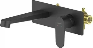 Смеситель для раковины из стены Aquatek Оберон чёрный матовый AQ1213MB