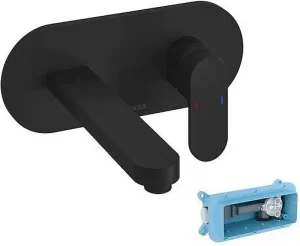 Смеситель для раковины из стены Ravak Chrome чёрный матовый X070430