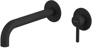 Смеситель для раковины из стены WHITECROSS Y black чёрный матовый Y1215BL