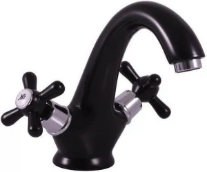 Смеситель для раковины Rav Slezak Morava retro чёрный матовый/хром MK128.5CMATC