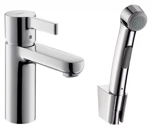 Смеситель для раковины с гигиеническим душем Hansgrohe Metris S 100 хром 31160000