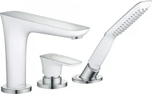 Смеситель на борт ванны на 3 отверстия Hansgrohe PuraVida белый/хром 15432400