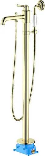 Смеситель для ванны напольный Aquatek Классик полированное золото AQ1545PG