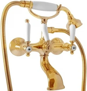 Смеситель для ванны Rav Slezak Morava retro золото/белый MK559.5/2Z