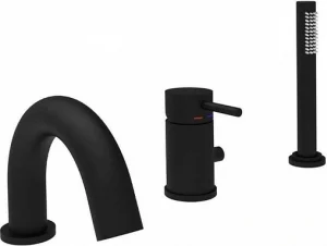 Смеситель на борт ванны на 3 отверстия Paffoni Light чёрный матовый LIG047NO