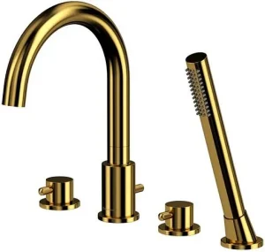 Смеситель на борт ванны на 4 отверстия WHITECROSS Y gold золото Y1232GL