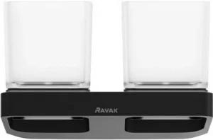 Стакан двойной Ravak 10° чёрный матовый X07P558