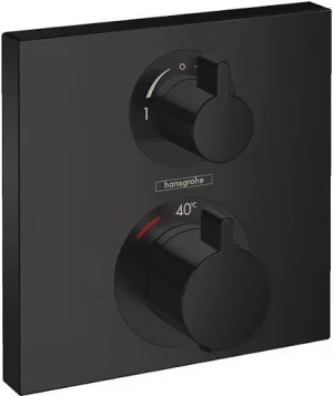 Термостат для 2 потребителей Hansgrohe Ecostat Square чёрный матовый 15714670