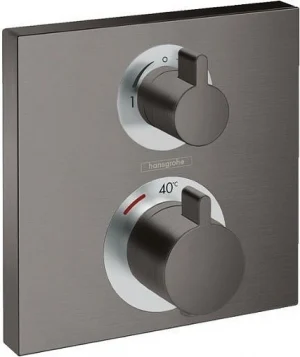 Термостат для 2 потребителей Hansgrohe Ecostat Square шлифованный чёрный хром 15714340