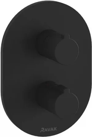 Термостат для 2 потребителей Ravak Chrome чёрный матовый X070432