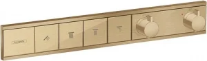 Термостат для 4 потребителей Hansgrohe RainSelect шлифованная бронза 15382140