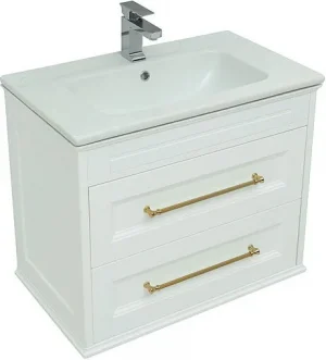 Тумба-умывальник Aquanet Бостон М 80 белый матовый 00243782+