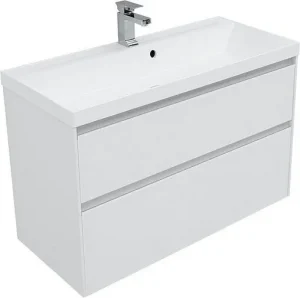 Тумба-умывальник Aquanet Гласс 100 белый 00235664+00179392