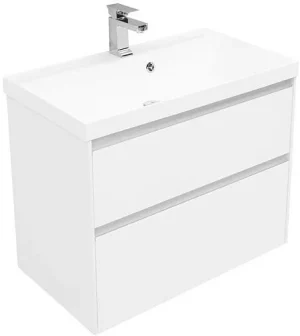 Тумба-умывальник Aquanet Гласс 80 белый 00238361+00179395
