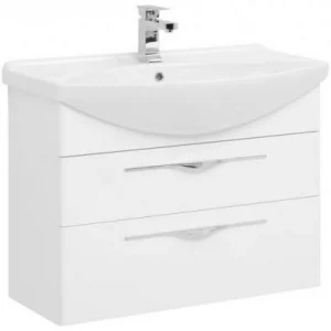 Тумба-умывальник Aquanet Ирвин 85 белый 00203972+00175448