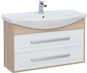 Тумба-умывальник Aquanet Остин 105 белый/дуб сонома 00201732+00175449