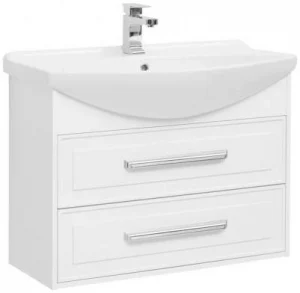 Тумба-умывальник Aquanet Остин 85 белый 00203918+00175448