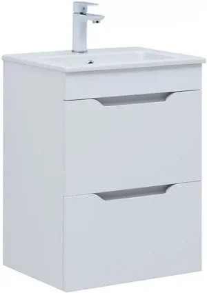Тумба-умывальник Aquanet Практика 50 белый матовый 00330455+44050
