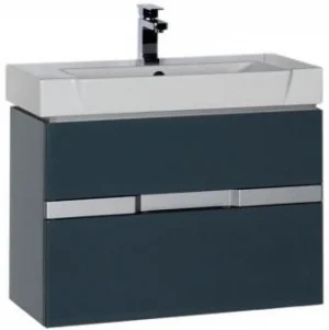 Тумба-умывальник Aquanet Виго 80 сине-серый 00183364+00170591