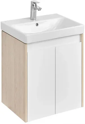 Тумба-умывальник Aquaton Сканди Doors 55 белый/дуб верона 1A2788K0SDB20