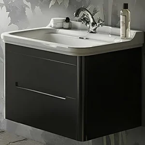 Тумба-умывальник Kerasan Waldorf 80 Nero matt 925631+4141K1bi/cr*1