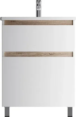 Тумба-умывальник напольная Am.Pm X-Joy 65 белый/светлое дерево M85AFSX0652WG+M85AWCC0652WG